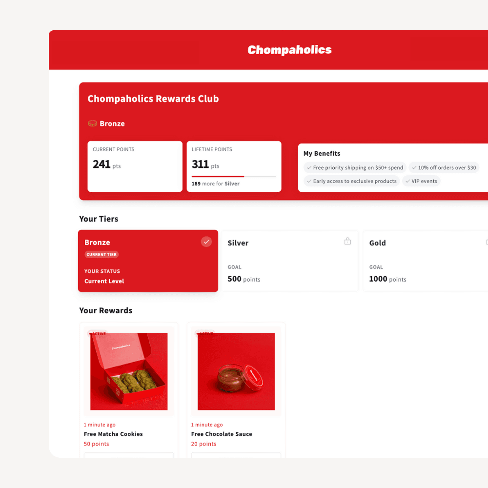 Membership program portal showing subscription management