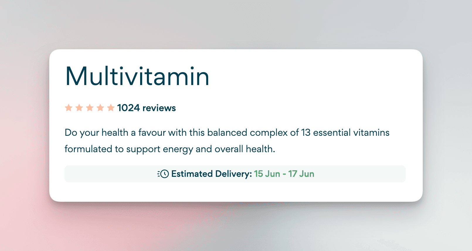 shipping estimate example