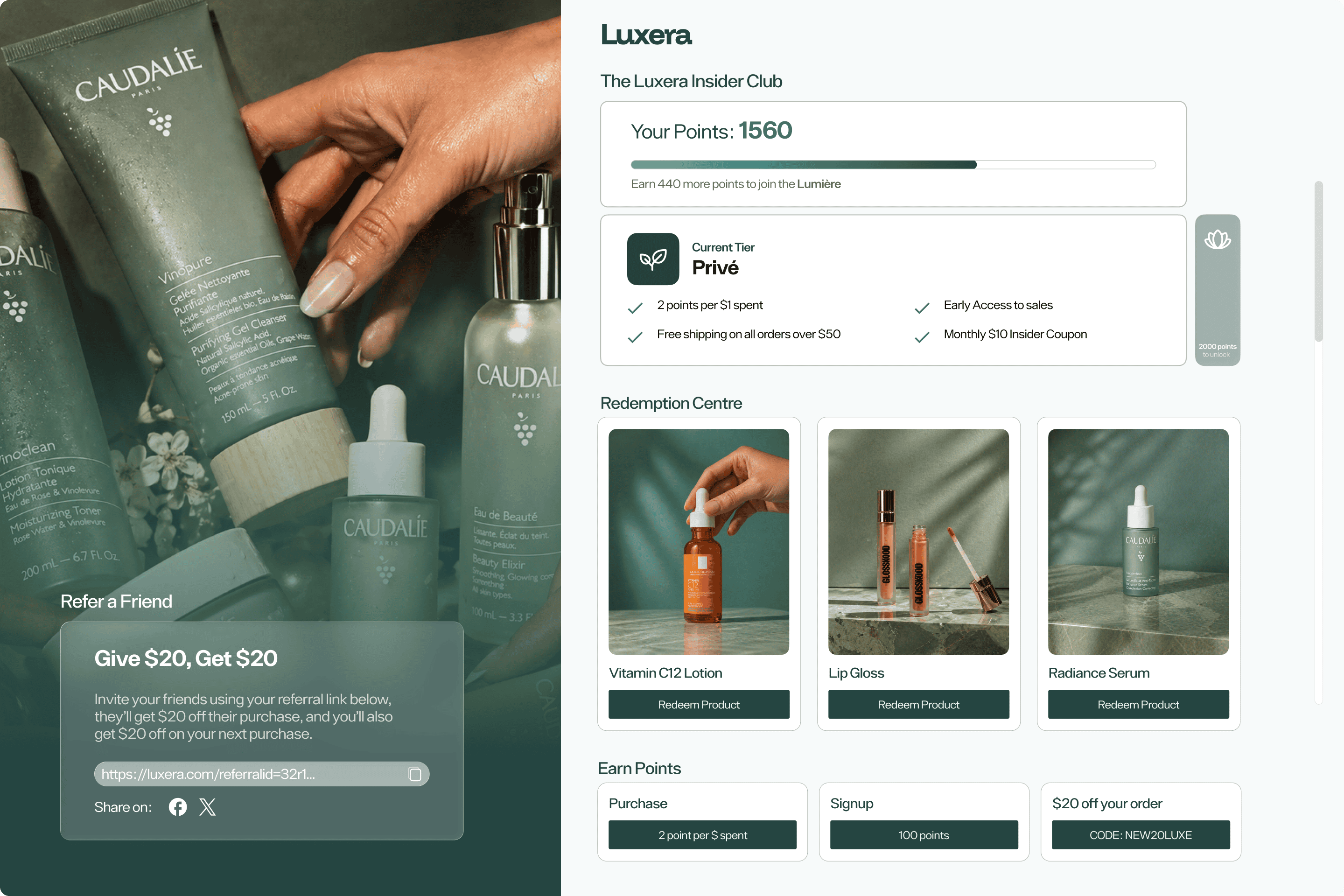 Mage Shopify store credit app showing balance and rewards dashboard